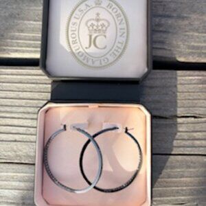 Juicy Couture Hoop Earrings with tiny Crystal accents